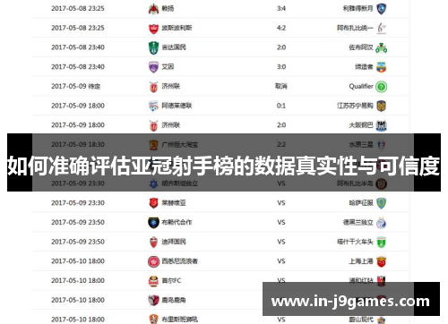 如何准确评估亚冠射手榜的数据真实性与可信度